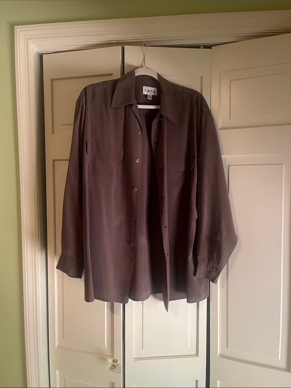 Votre Nom Men's Brown Button-Down Casual Shirt